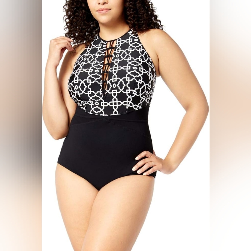 Profile by Gottex Black Casablanca Lace-up One-piece Swimsuit